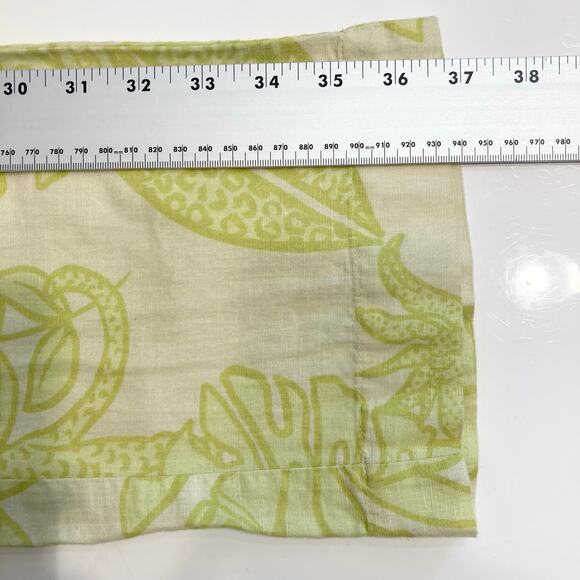 Nwot LAS SURENAS Pants S Linen Cotton Lime Green Leaf Straight Slit Pcks Cheetah - Picture 12 of 15